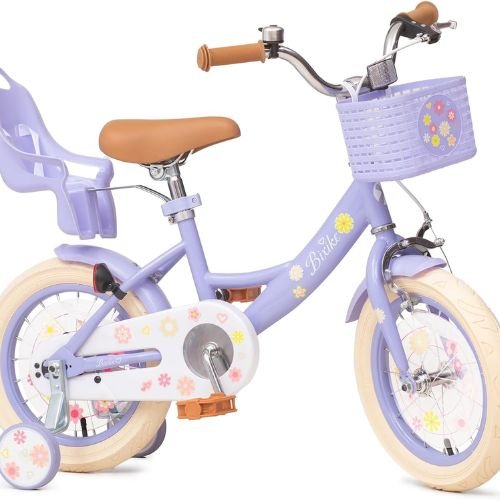 Princess Style Bicycle with Doll Seat & Daisy Prints