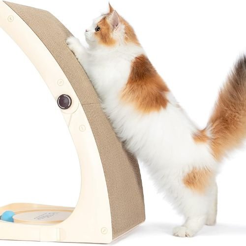 Cat Scratcher,  Scratch Pad with Solid Frosted Frame and Turntable Toy